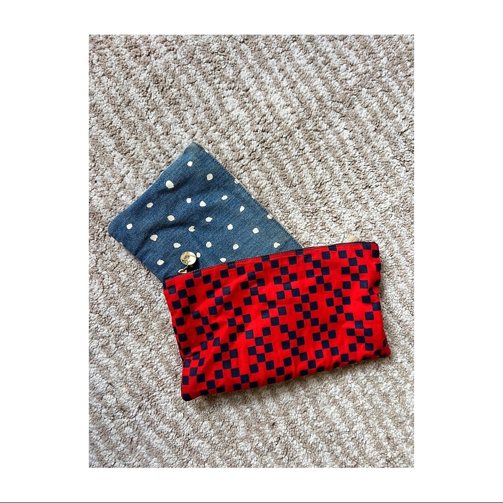 Clare V. makeup bag/cotton clutch duo